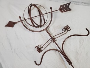 New Armillary Weathervane w Double Shepherd Hook