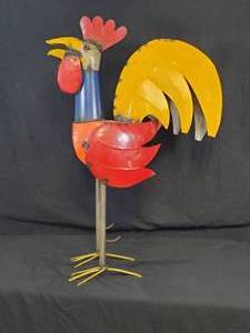 New Large Recycled Metal Garden Art Rooster