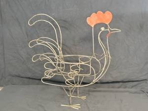 New Large Recycled Metal Garden Art Chicken PlanterPlant Holder  Trellis