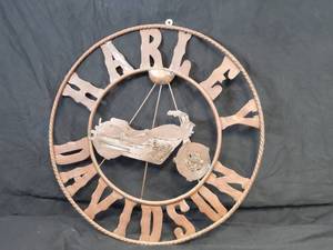 New Large Recycled Metal Harley Davidson Sign
