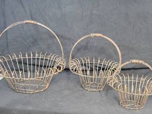 Set of 3 New Recycled Metal Baskets
