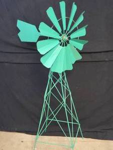 New Large Recycled Metal Garden Art Aqua Windmill