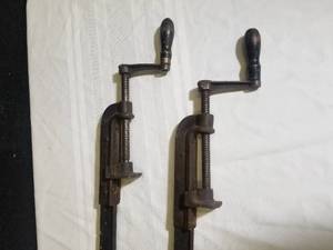 lot 76 image: Pair of Large Metal Clamps