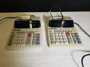 lot 52 image: Sharp 2-Color Printing Calculators EL-1801V