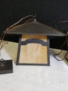 lot 58 image: Pair of Mission Hanging Light Fixtures