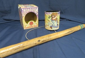 lot 58 image: THUNDER SOUND EFFECT MAKER, AND A RAIN STICK MARACA