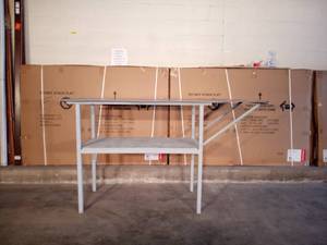 lot 4 image: Heavy duty steel table 78w x 48h x 32.5d side part is removable