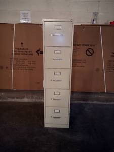 lot 8 image: 60 x 26.5 x 15 - 5 draw steel file cabinet