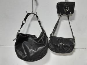 2-COACH Leather Matching Purses With Wallet