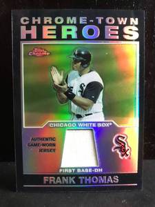 lot 13 image: Frank Thomas 2004 Topps Chrome Game-Worn Jersey Card