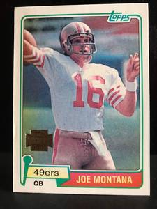 lot 37 image: Joe Montana 2001 Topps Archives RC Reprint