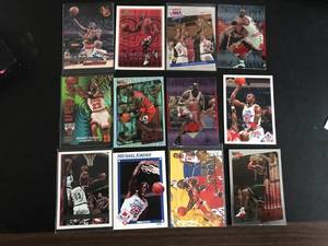 lot 51 image: 12 Different Michael Jordan Cards