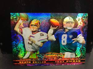 lot 57 image: Troy Aikman 1995 Bowmans Best Natural Born Leaders Card