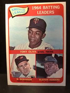 lot 94 image: Tony Oliva 1964 Batting Leaders Card