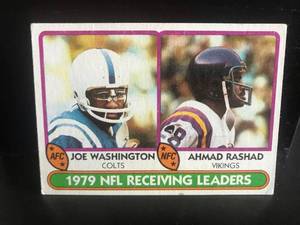 lot 124 image: Ahmad Rashad 1980 Topps Receiving Leaders Card