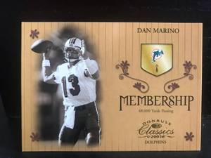 lot 126 image: Dan Marino 2003 Donruss Classics Membership 5461500