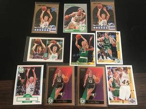 lot 143 image: 10 Larry Bird Cards
