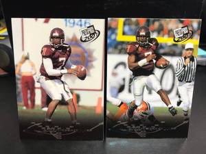 lot 154 image: 2 Michael Vick 2001 Press Pass Cards