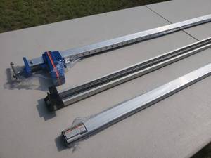 lot 53 image: (2) Aluminum Woodworking Clamps & (1) Aluminum Guide
