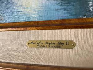 lot 79 image: End of a Perfect Day II Framed Art By Thomas Kinkade w Ornate Frame