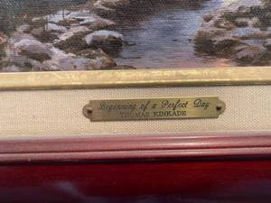 lot 102 image: Beginning of a Perfect Day Framed Art by Thomas Kinkade w Ornate Frame