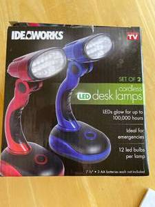 lot 120 image: Two Ideaworks Battery Operated Desk Lamps