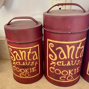 lot 160 image: Santa Claus Cookie Company Canisters