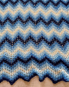 lot 195 image: Hues of Blues Afghan