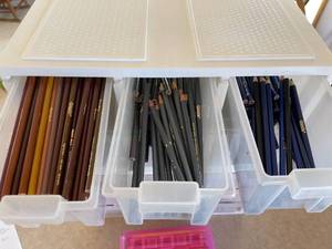 lot 231 image: Teachers Lot Pencils, Glue Sticks, Scissors & More