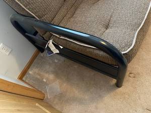 lot 234 image: Metal Futon With Throw Pillows