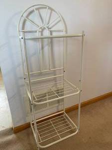 lot 244 image: White Metal 3 Shelf Storage Rack