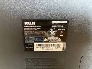 lot 262 image: RCA 26 Inch TV  DVD Player With Remote