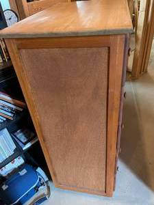 lot 430 image: Wooden Five Drawer Rolling Dresser