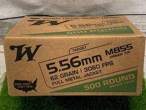 500 Rounds 5.56 62gr Green Tip Ammo Ammunition