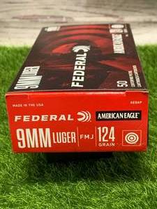 50 Rounds 9MM 124gr Ammo Ammunition