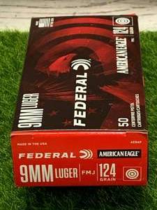 50 Rounds 9MM 124gr Ammo Ammunition
