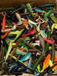 Giant Lot of Fishing Worms Plastics