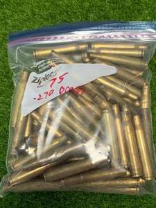 75 Rounds .270 Brass Casings