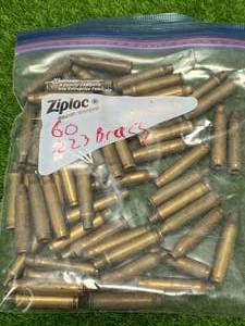 60 Rounds .223 Brass Casings