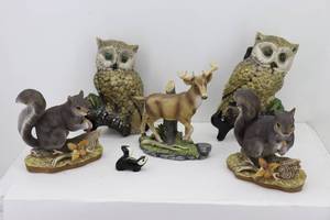 lot 42 image: Owls, Squirels & Deer