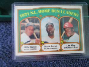 lot 20 image: 1972 Hank Aaron Topps Home Run Lead...