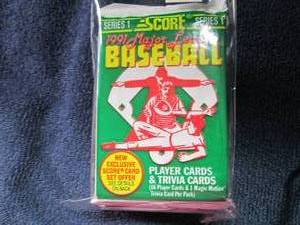 lot 106 image: 7  1991 Score Baseball Packs...