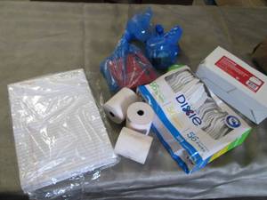 lot 180 image: Legal Pads, Paper Rolls, Plastic Cu...