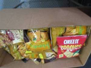 lot 302 image: Box of Assorted Bagged Snacks past ...
