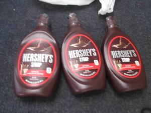 lot 309 image: 3- 24 oz Bottles Hersheys Syrup...