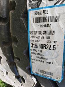 lot 46 image: (4) 31580R 22.5 Tires