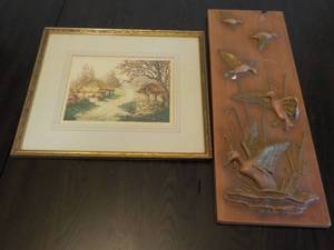Signed Vintage Framed Painting and ...