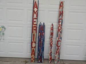 4 American Wood Signs...