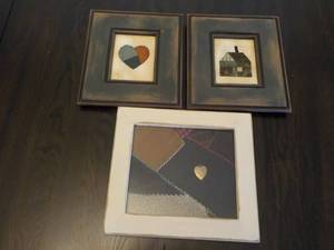 3 Quilted Framed Pictures...