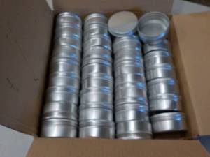 36 Empty Metal Containers with Lids...